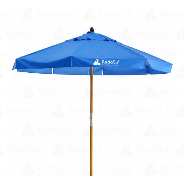 Ombrelone personalizado 2,40 metros, haste de Madeira